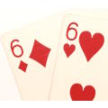 `Playing Cards: Six and Six of Hearts - 66` Original Digital Download Stock Photo