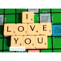 `Scrabble Board Words: I Love You` Original Digital Download Stock Photo