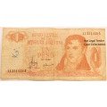 Argentina 1 Peso `Belgrano` 1970 Bank Note -With `Ley`- (Fine)
