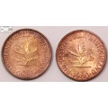 Germany  10 Pfennig 2 x 1980 (Two) Coins XF40 Circulated