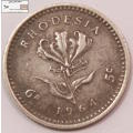Rhodesia 5 Cent -6d Sixpence- 1964 Coin Circulated