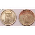 Rhodesia 1 Shilling - 10 Cent - 2 x 1964 (Two Coins) Circulated