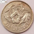 Zambia 6d Sixpence 1964 Coin Circulated