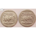 2 x South Africa 5 Rand Coins 1994 (Two Coins) Circulated