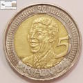 South Africa 5 Rand Coin 2008 Nelson Mandela 90th Birthday Circulated
