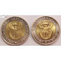 2 x South Africa 5 Rand Coin 2021 South African Reserve Bank 100 Years (Two Coins) Circulated