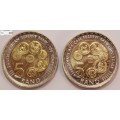 2 x South Africa 5 Rand Coin 2021 South African Reserve Bank 100 Years (Two Coins) Circulated