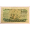 South Africa 10 Rand Bank Note JVR Watermark G Rissik 1962 XF