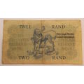South Africa 2 Rand Bank Note JVR Watermark G Rissik 1962 Fine