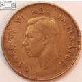 South Africa 1/2 Penny Coin 1942 Half Penny VF20 Circulated