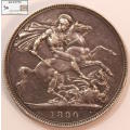 United Kingdom 1 Crown Queen Victoria 1890 Coin Circulated