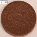 New Zealand 1 Penny Coin 1943 XF40 Circulated