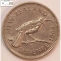 New Zealand 6 Pence Coin 1964 Circulated