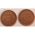 Angola 50 Centavos 1953 x 2 Coins (Two) VF20 Circulated