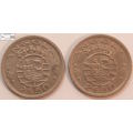 Angola 2.50 Escudos 1953 x 2 (Two Coins) Circulated
