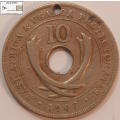 East Africa & Uganda Protectorates 10 Cents 1907 Coins F12 Circulated (With Engraving)