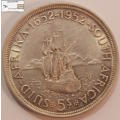 South Africa 5 Shillings 1952 Coin Cape Town Anniversary Circulated
