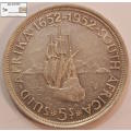 South Africa 5 Shillings 1952 Coin XF40 Cape Town Anniversary Circulated