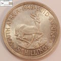 South Africa 5 Shillings 1948 Coin XF40 `Springbok` Circulated