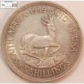 South Africa 5 Shillings 1949 Coin XF40 `Springbok` Circulated