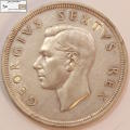 South Africa 5 Shillings 1951 Coin XF40 `Springbok` Circulated