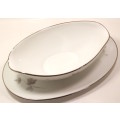 Noritake `Harwood` 6312 Gravy Boat with Attached Underplate Made In Japan