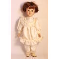 Hand Painted Porcelain Doll with Nightdress in Original Box