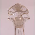 Elegant Art Deco Style  Handled Cut Glass Wine or Sherry Decanter with Glass Stopper
