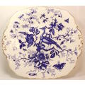 Coalport `Cairo` Blue On White Bone China Square Handled Cake Plate