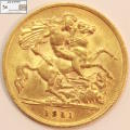 United Kingdom 1/2 Sovereign George V 1911 Gold .9167 Coin Circulated