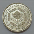 Union of South Africa: Silver Sixpence {6d} 1950 (High-Grade)