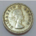 Union of South Africa: Tickey {3d} 1959 - Circulated Condition. Excellent Coin, as per Photos!
