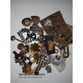 Job lot mixed badges, buttons ect , includes Rhodesian and South african items
