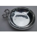 Charming very little vintage hallmarked Sterling silver dish/open salt with pretty ornate bow