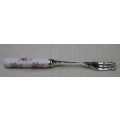 WOW! Seldom seen. Royal Albert pickle fork with porcelain handle -delicate pink roses