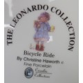 CHARMING & WHIMSICAL 'THE LEONARDO COLLECTION' DISPLAY PLATE.'BICYCLE RIDE' by Christine Hawthorn