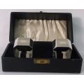 Pair Hallmarked Sterling Silver Art DecoServiette rings B/ham c 1930s Original box Empty cartouche