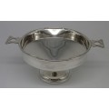 ART DECO 1930s Hallmarked Sterling Silver 2 handled bowl Warner Brothers Delhi India 5x12cm 73grms