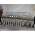 FOR JAQCO ONLY PLEASE!!! CHRISTOFLE, FRANCE 20 PIECE SILVER PLATED LARGE FORK & SPOON SET.BOXED