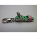 Awesome Sterling Silver Shoe Charm decorated with colorful green and pink enamel. (2 of 3)