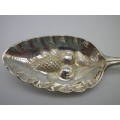 George III Hallmarked Silver Large Ornate Berry Spoon London 1798 59.5 grms 20.8 cm