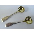 FOR CHRIS ONLY PLEASEPair Antique Hallmarked Sterling Silver mustard spoons. Edinburgh 1855 Maker JW