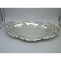 VINTAGE SILVER PLATED REPOUSSE OVAL SERVING BOWL GREAT CONDITION