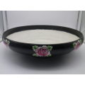 Vintage Black Shelley 1950s bowl with roses pattern. 30.5 cm x 8 cm. RARE!!!