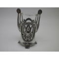 Antique Art Nouveau WMF Germany Small Silver Plated Holder with glass liner. Ornate Cherub design