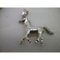 Large STERLING SILVER ARTICULATED HORSE PENDANT. 3 x 3 cm x 9mm. 7.2 grms