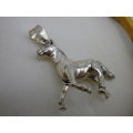 Large STERLING SILVER ARTICULATED HORSE PENDANT. 3 x 3 cm x 9mm. 7.2 grms
