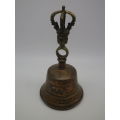 Vintage/Antique Brass & multi metal TIBETAN BELL with Dorje Handle. Rings Gloriously
