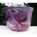 WOW!! DAVID READE original Signed and Dated 1985 Hand Blown Glass Bowl with Purple and White Swirls