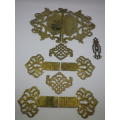 Chinese Cabinet Ornate Vintage Brass embellishments. NINE pieces. WOW!!